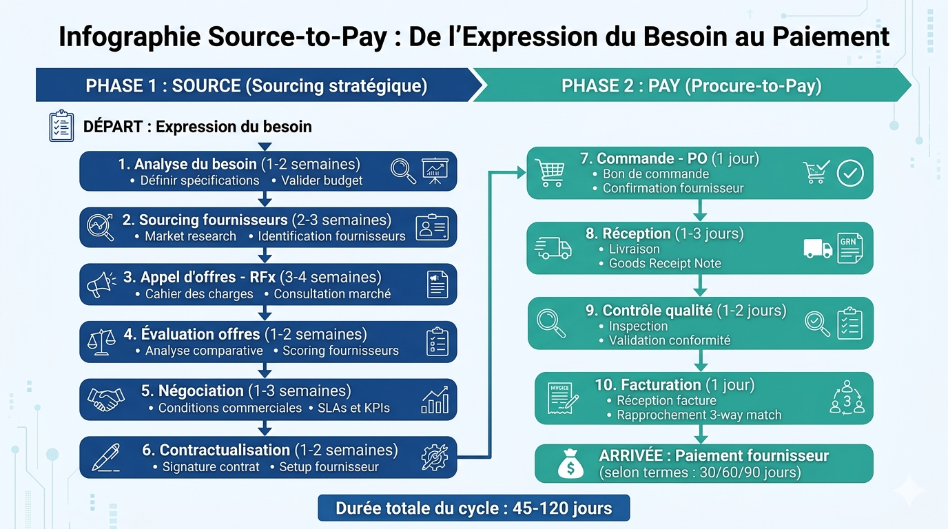 Source-to-Pay (S2P) process -- from needs definition to supplier payment